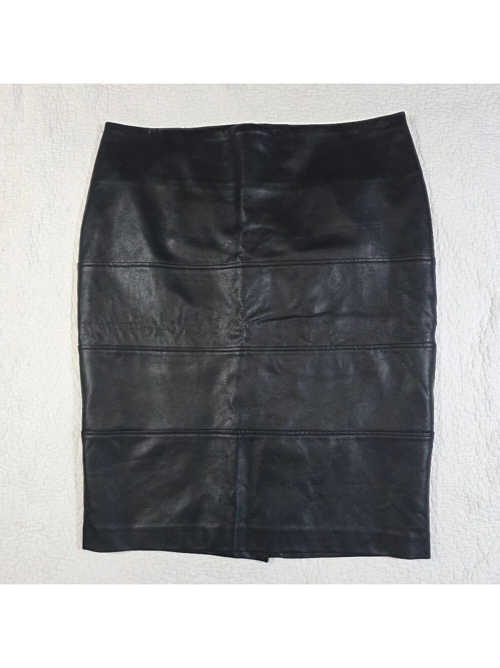 Reitmans Vintage Black Faux Leather Pleather Pencil Skirt